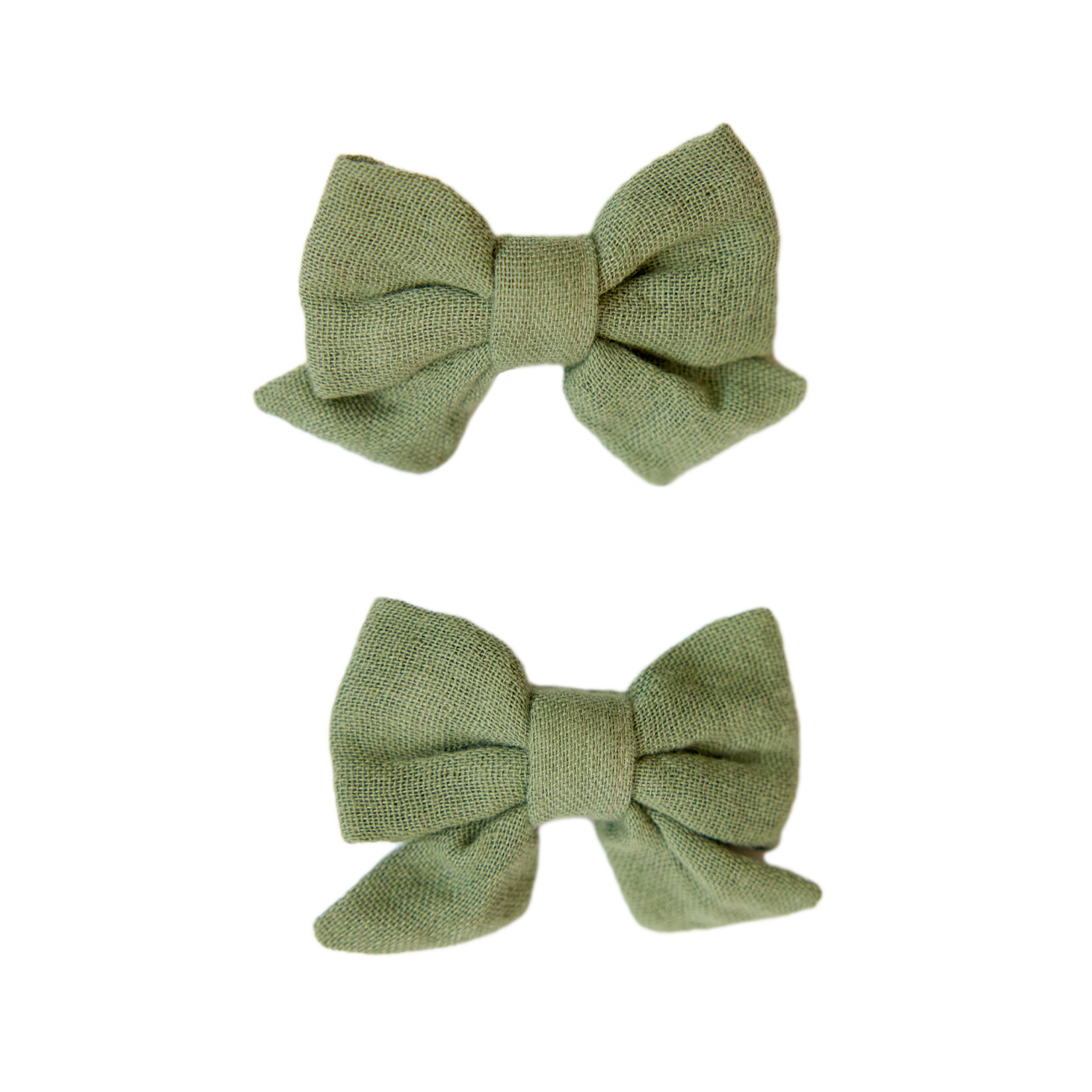 Bow Hair Clips 2 Pack - Hedge Green