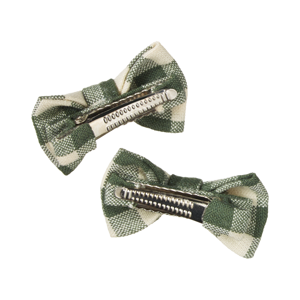 Nature Baby Bow Hair Clips 2 Pack - Thyme Check