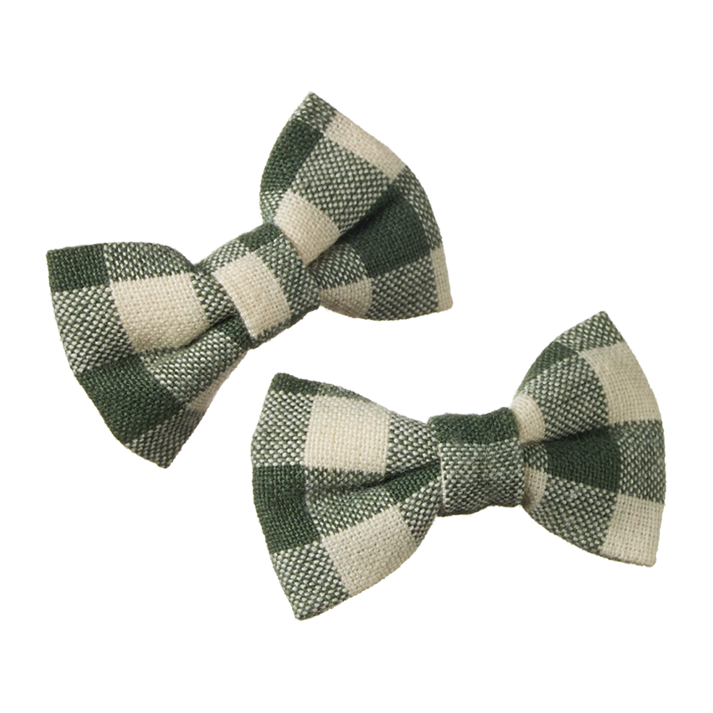 Nature Baby Bow Hair Clips 2 Pack - Thyme Check