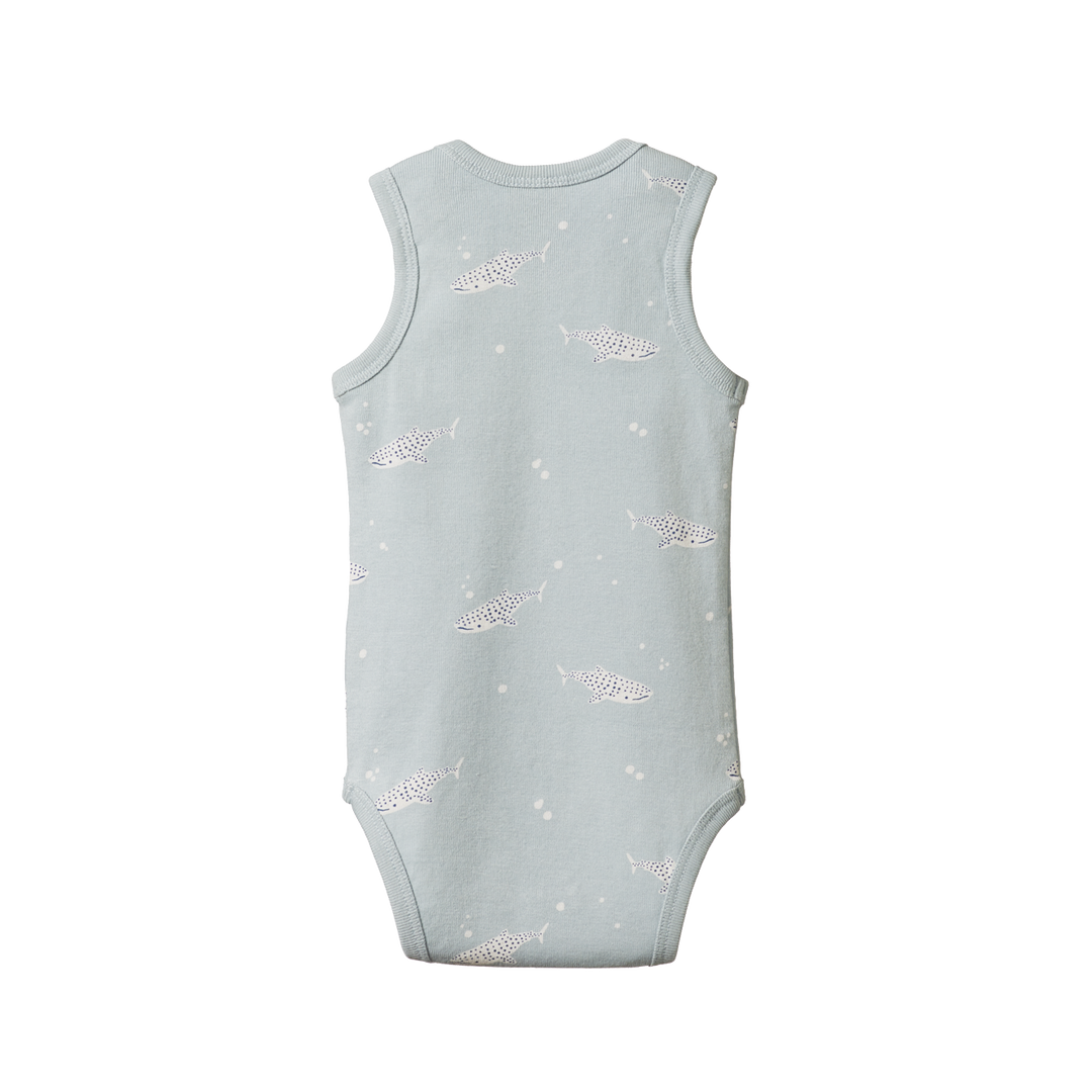 Nature Baby Singlet Bodysuit - Spotted Whale Shark Print