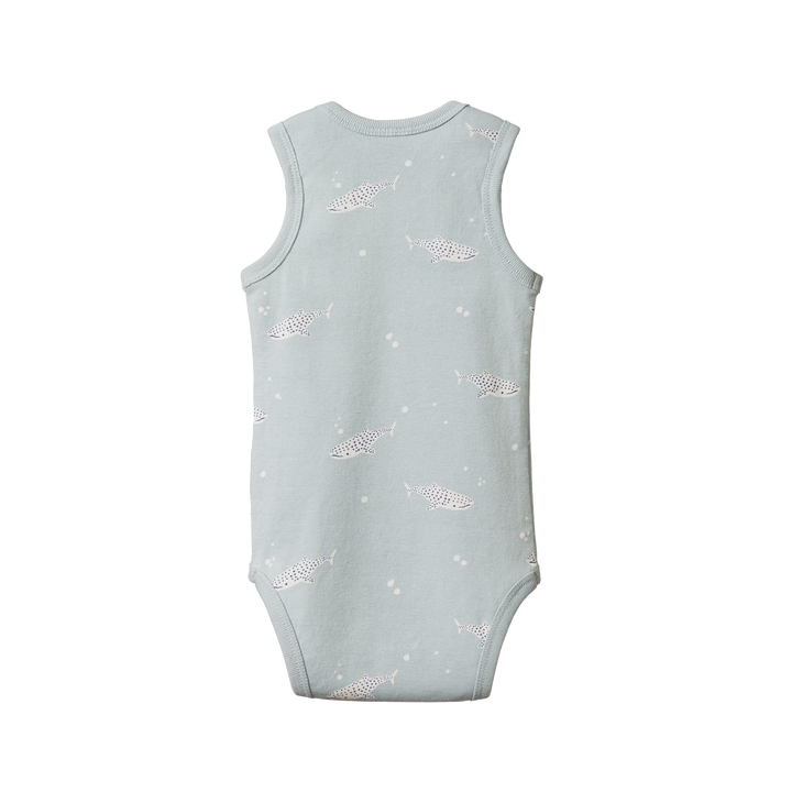 Nature Baby Singlet Bodysuit - Spotted Whale Shark Print
