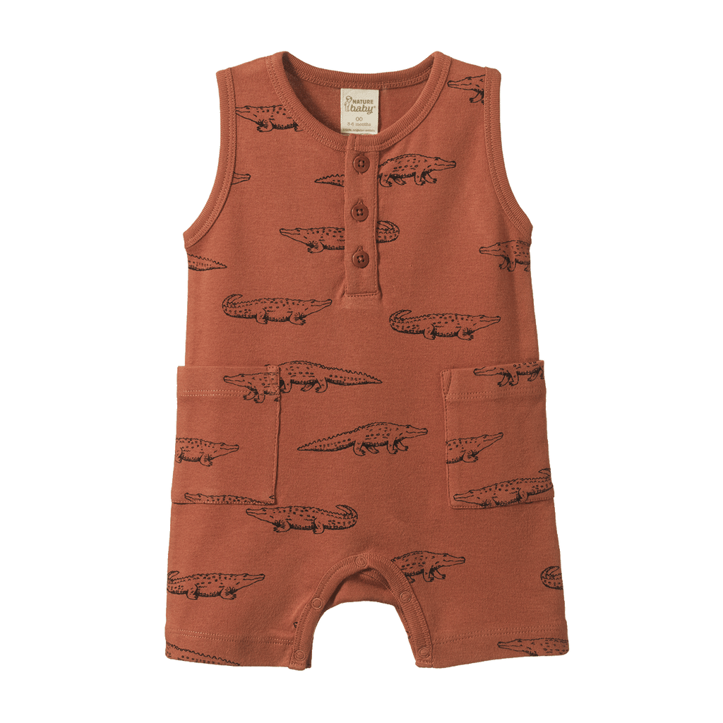 Nature Baby Camper Suit - Crocodile Print