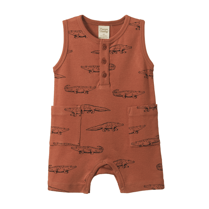 Nature Baby Camper Suit - Crocodile Print