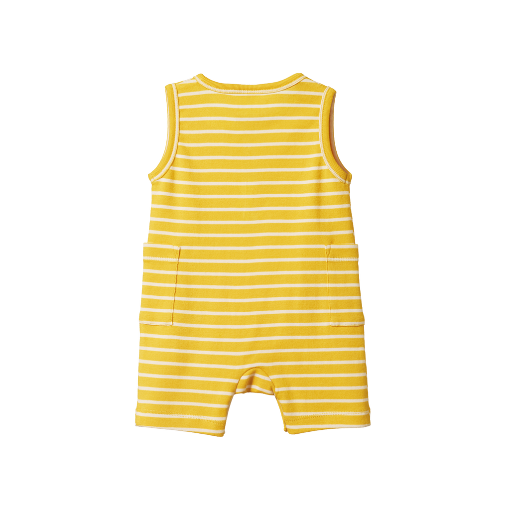 Nature Baby Camper Suit - Golden Yellow Sailor Stripe
