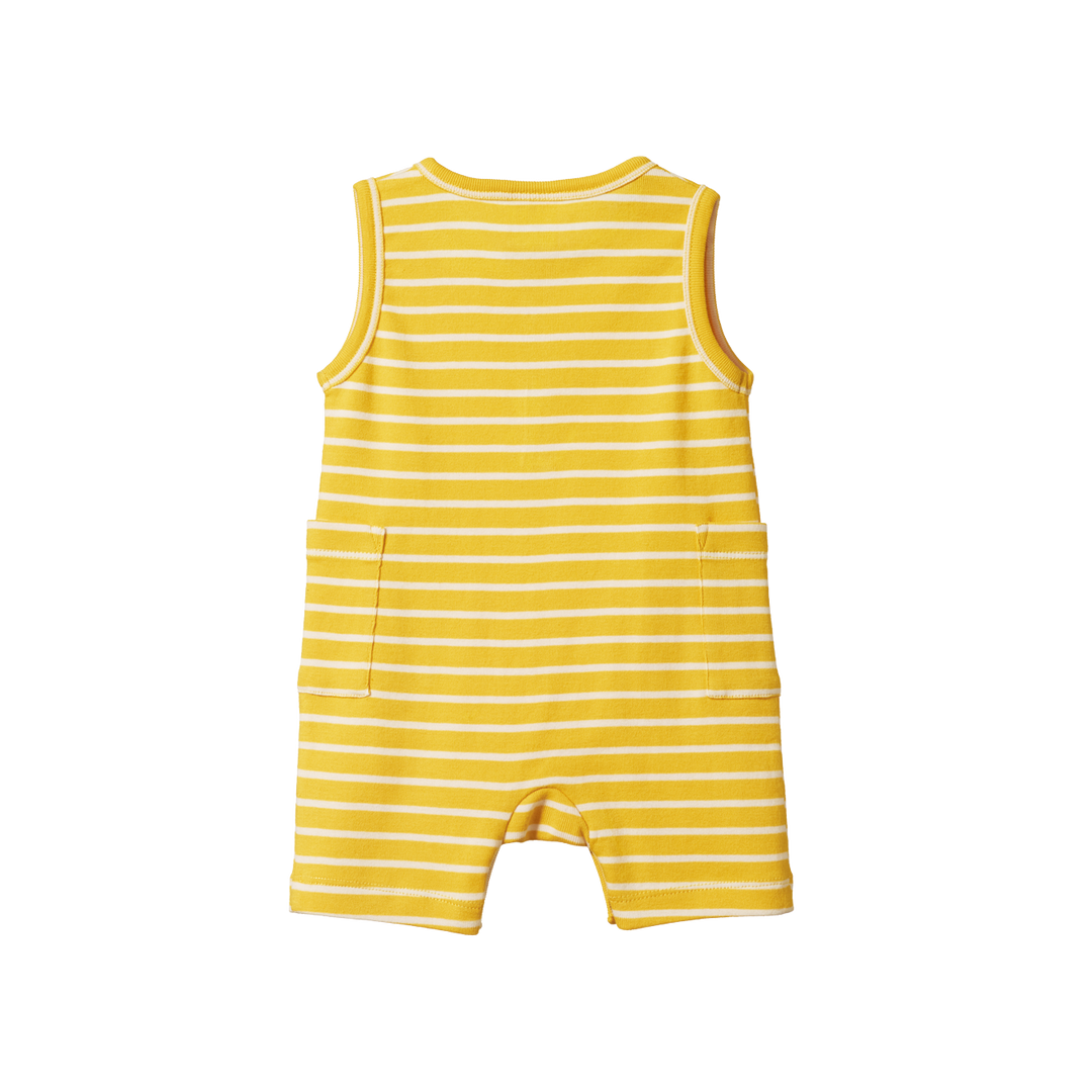 Nature Baby Camper Suit - Golden Yellow Sailor Stripe