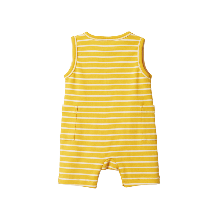 Nature Baby Camper Suit - Golden Yellow Sailor Stripe
