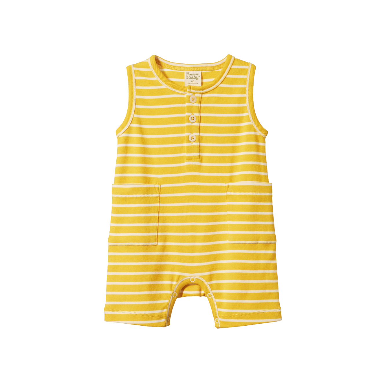 Nature Baby Camper Suit - Golden Yellow Sailor Stripe