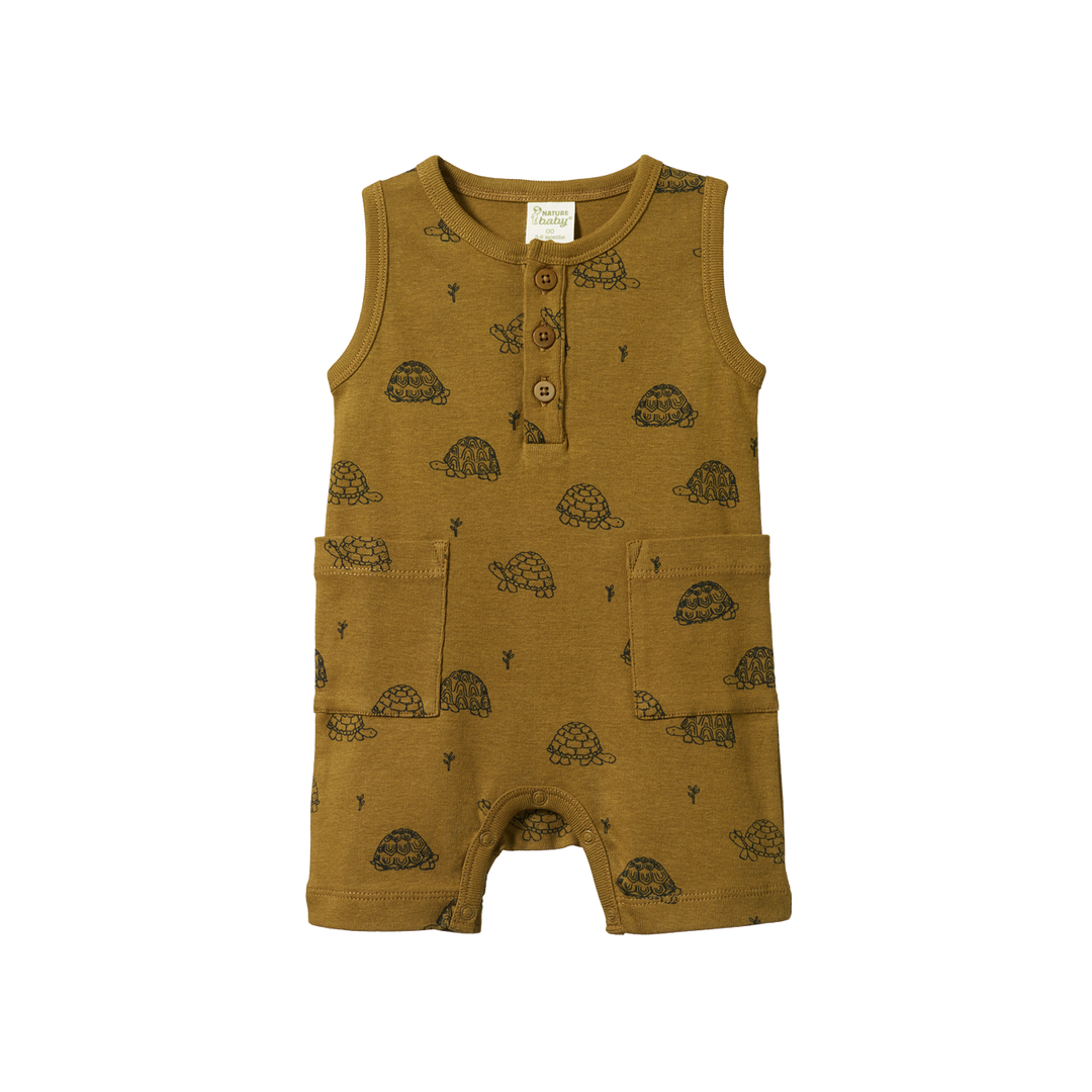 Nature Baby Camper Suit - Tortoise Cactus Print