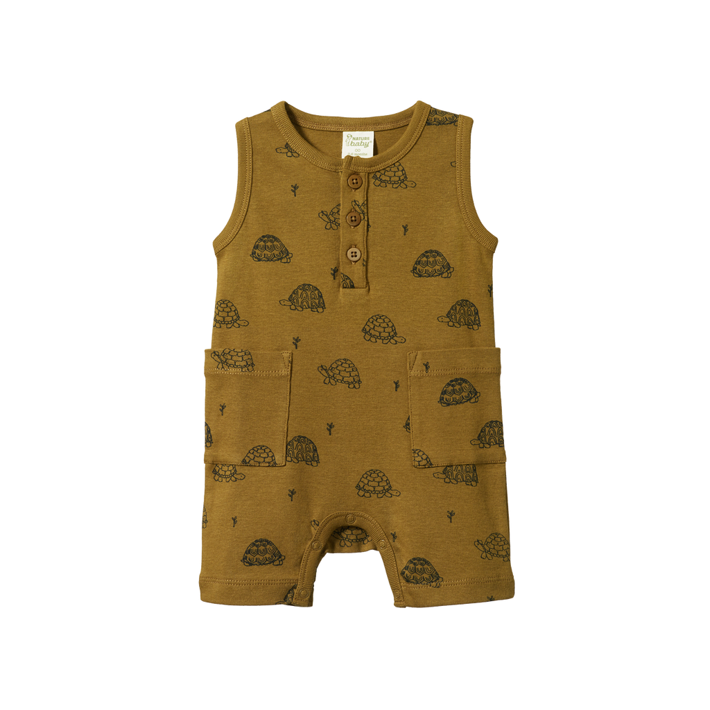 Nature Baby Camper Suit - Tortoise Cactus Print