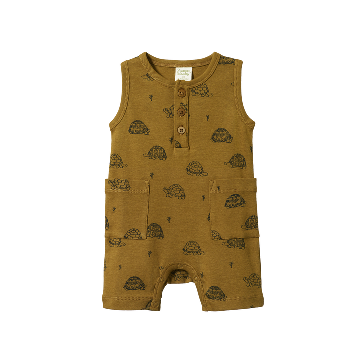 Nature Baby Camper Suit - Tortoise Cactus Print