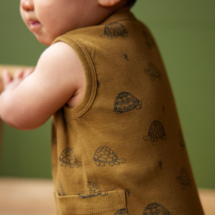 Nature Baby Camper Suit - Tortoise Cactus Print
