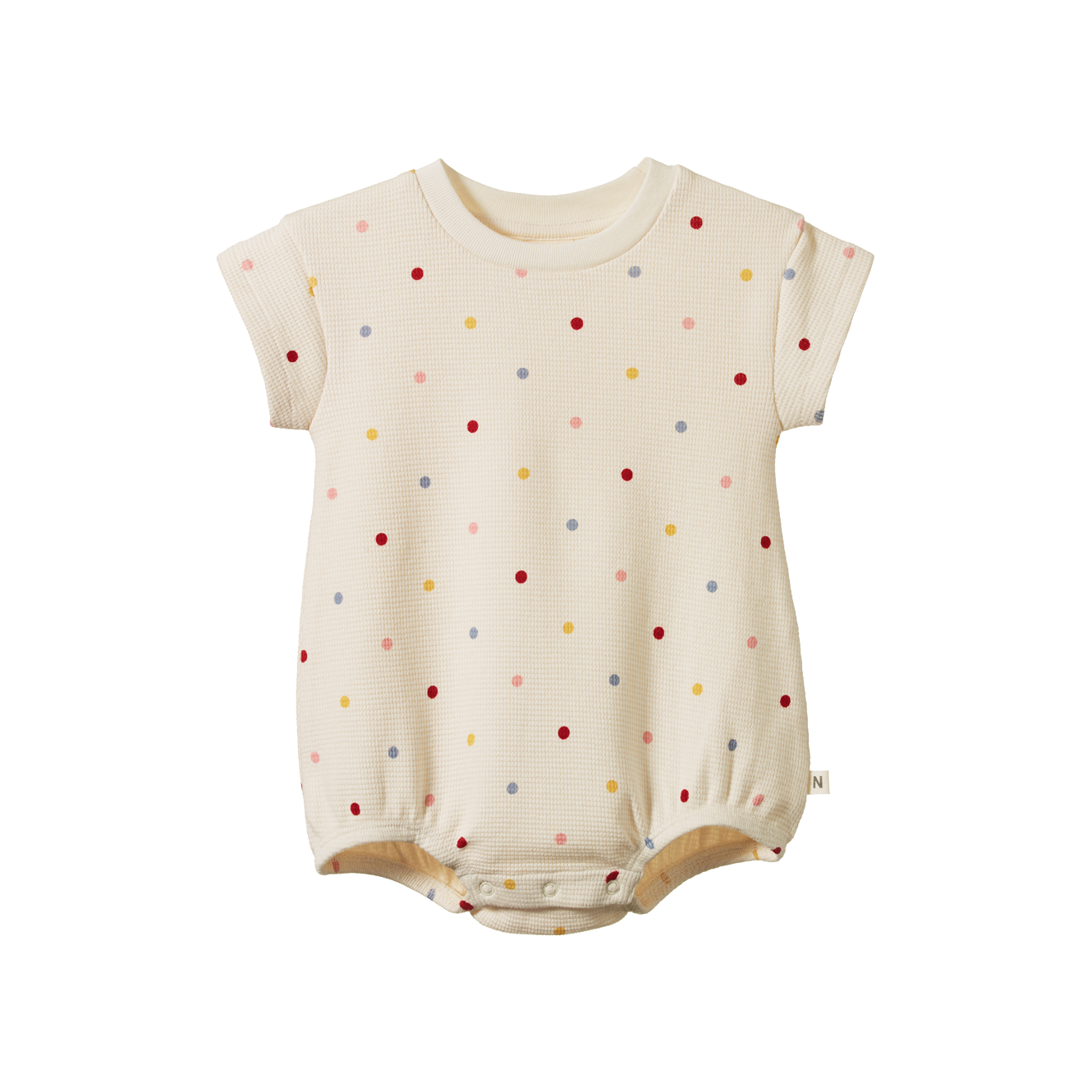 Nature Baby Juno Romper Waffle - Polka Dot Dusky Print