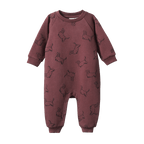 Long Sleeve Juno Romper - Happy Hounds Marron Print