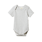 Short Sleeve Bodysuit - Grey Marl Stripe