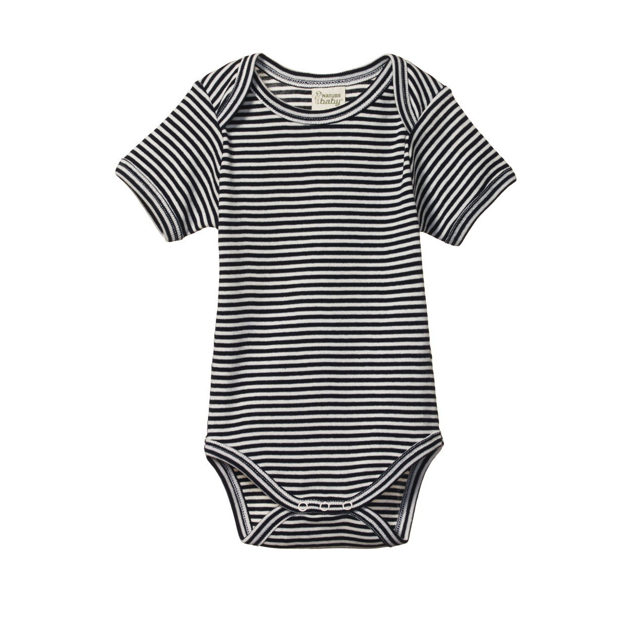 Nature Baby Short Sleeve Bodysuit - Navy Stripe