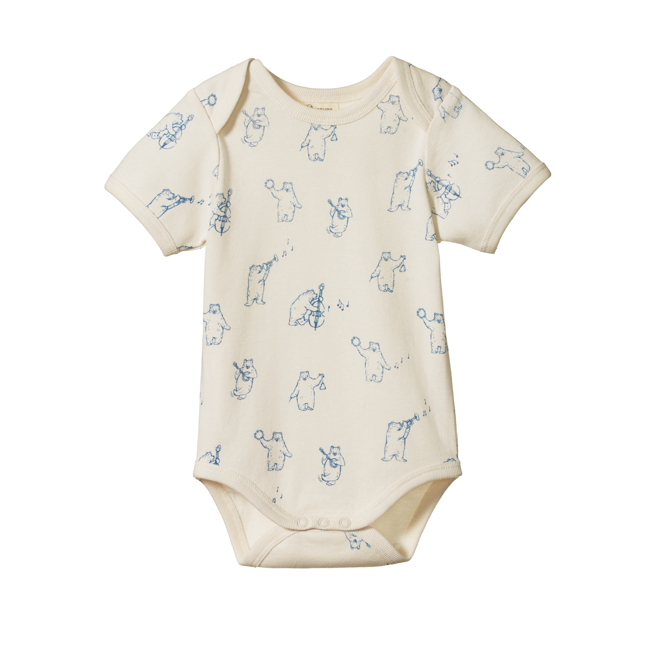 Nature Baby Short Sleeve Bodysuit - Bluegrass Bear Print
