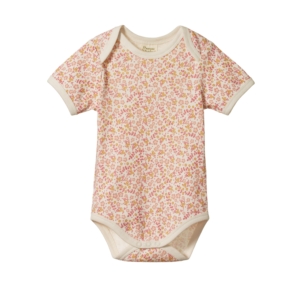 Nature Baby Short Sleeve Bodysuit - Daisy Belle Print