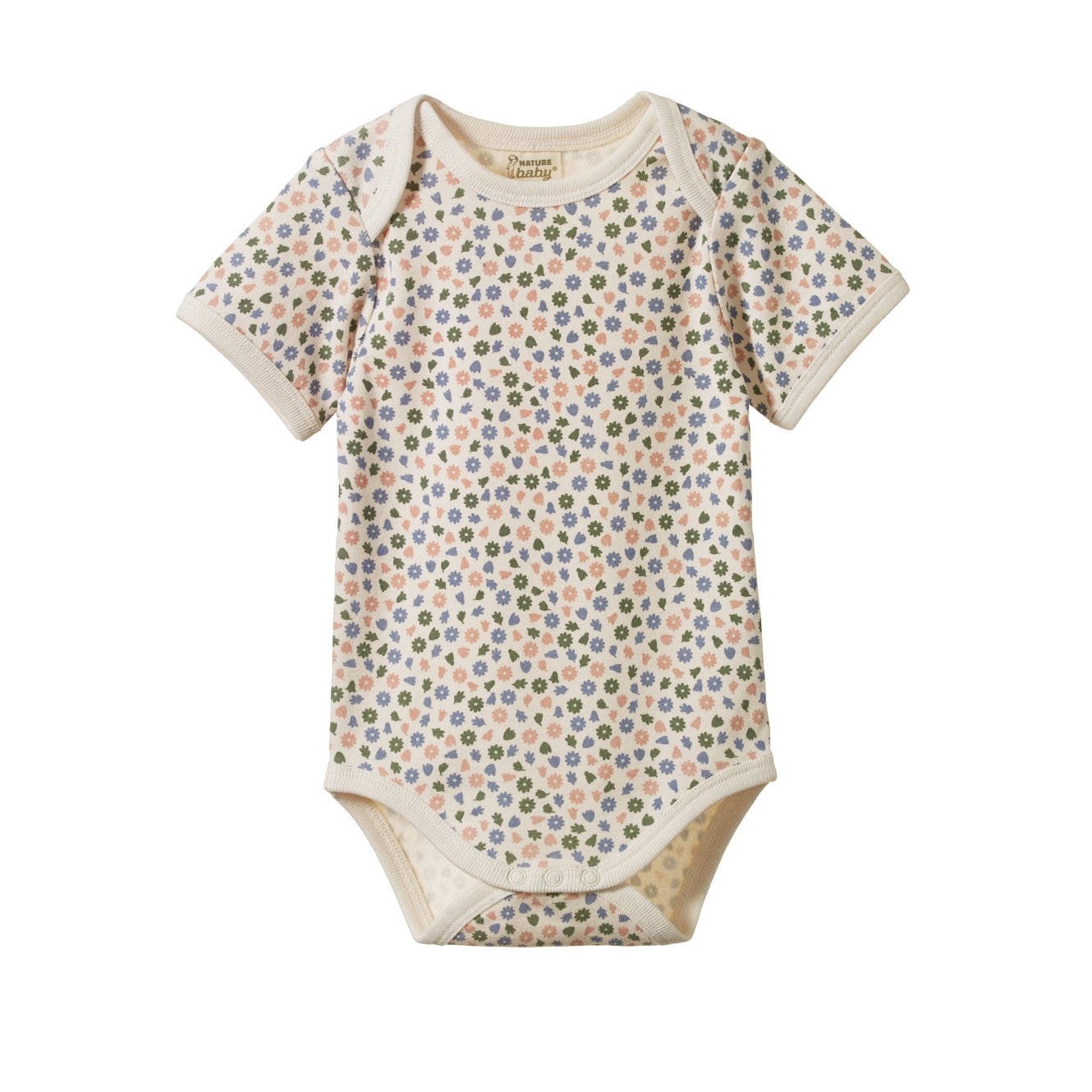 Nature Baby Short Sleeve Bodysuit - Chamomile Blooms Print