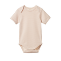 Nature Baby Short Sleeve Bodysuit - Rose Dust Pinstripe