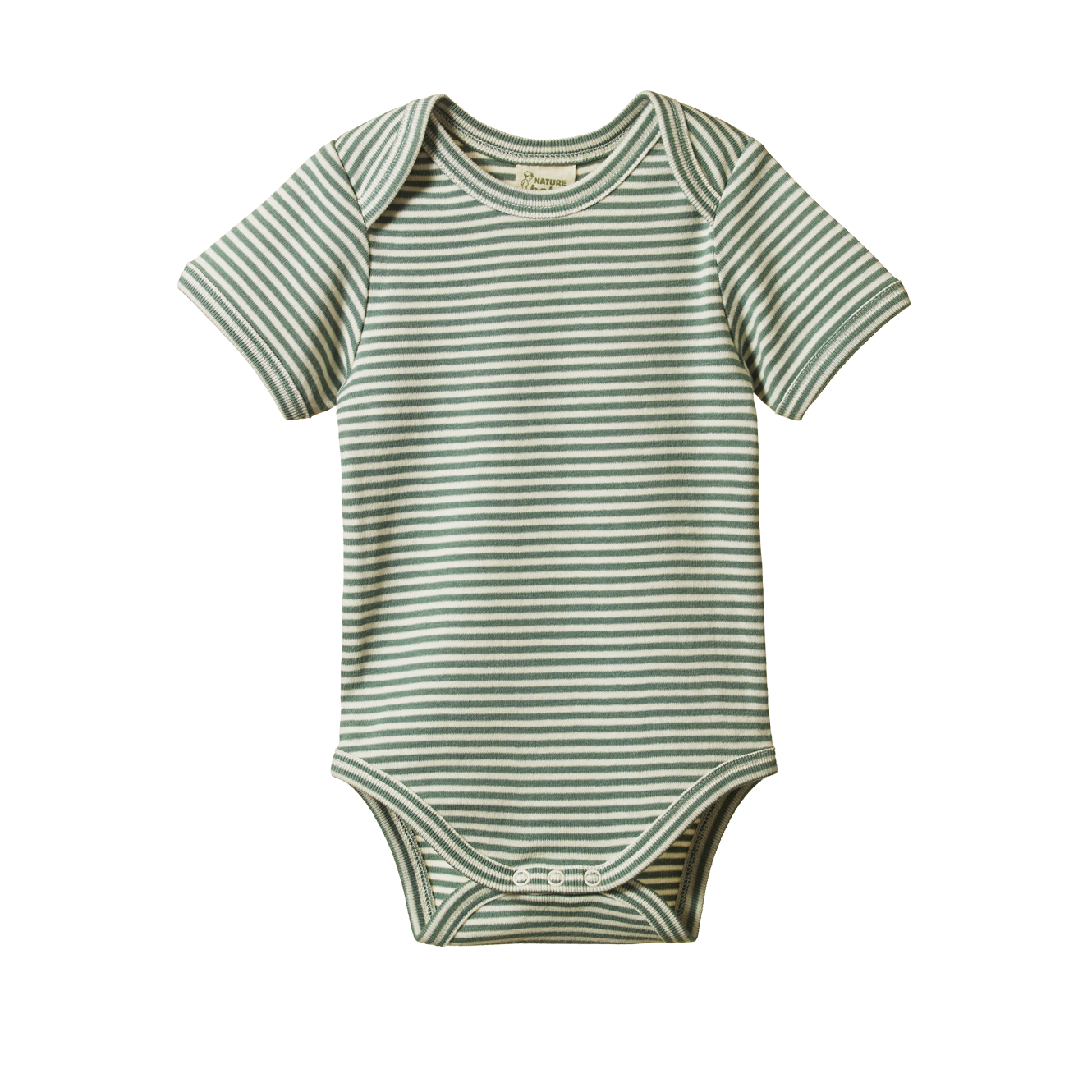 Nature Baby Short Sleeve Bodysuit - Lily Pad Stripe