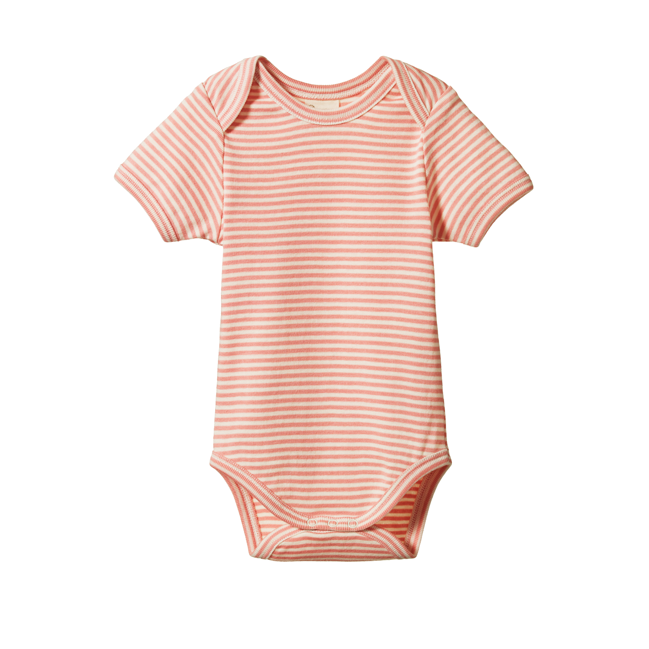 Nature Baby Short Sleeve Bodysuit - Peony Stripe
