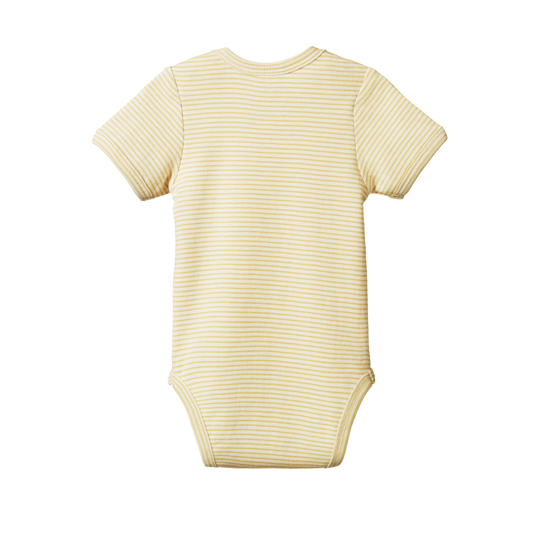 Nature Baby Short Sleeve Bodysuit - Sand Pinstripe