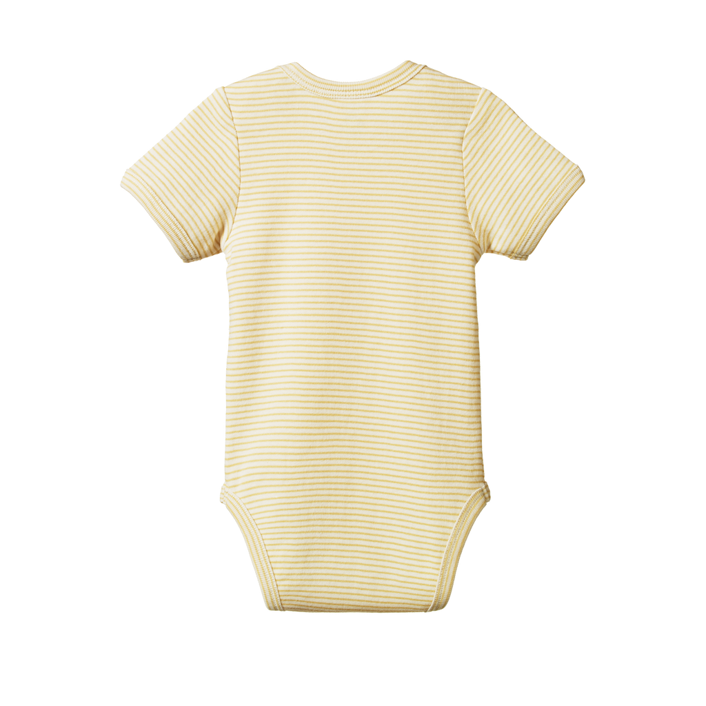 Nature Baby Short Sleeve Bodysuit - Sand Pinstripe