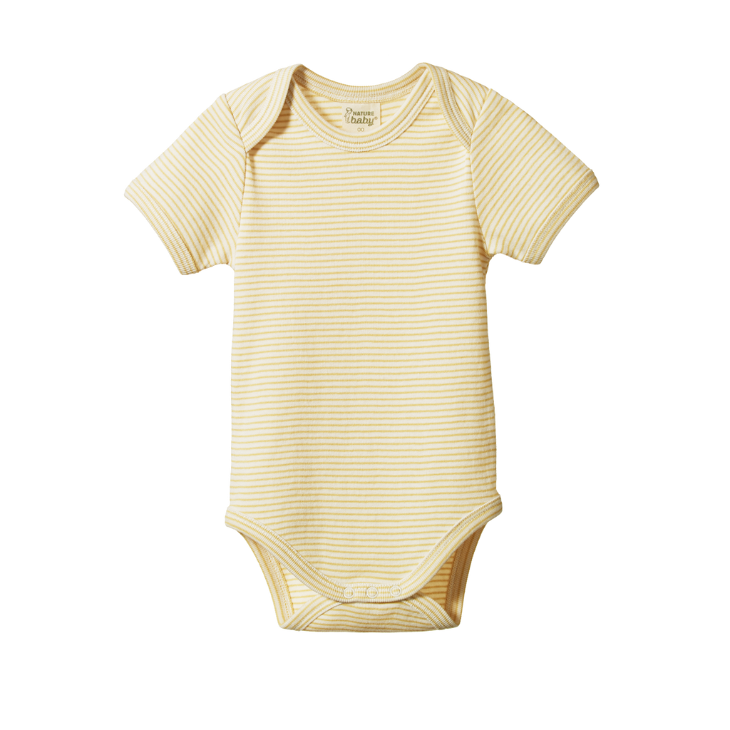 Nature Baby Short Sleeve Bodysuit - Sand Pinstripe