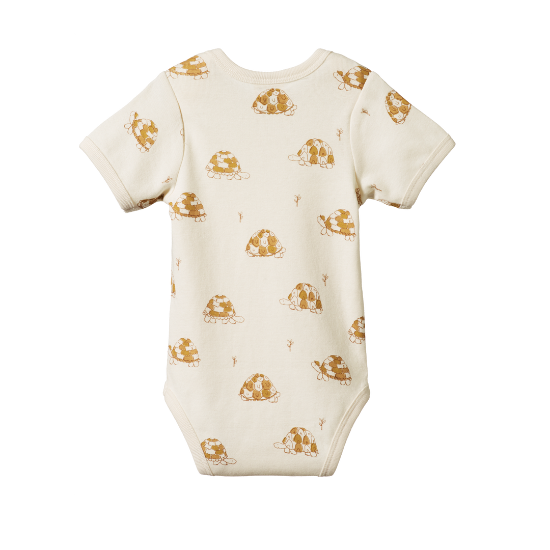 Nature Baby Short Sleeve Bodysuit - Tortoise Print