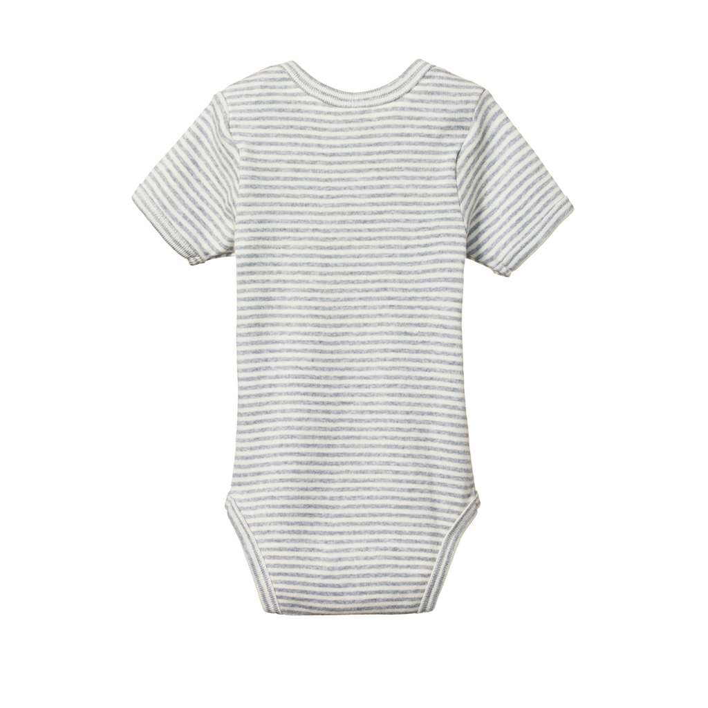 Short Sleeve Bodysuit - Grey Marl Stripe