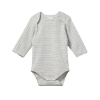 Long Sleeve Bodysuit - Grey Marl Stripe