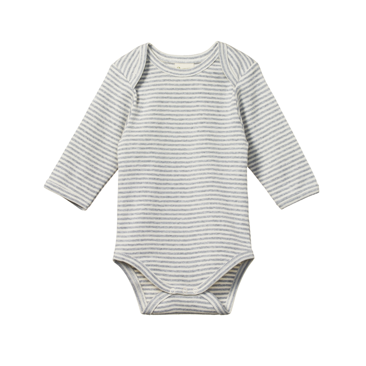 Nature Baby Long Sleeve Bodysuit - Grey Marl Stripe