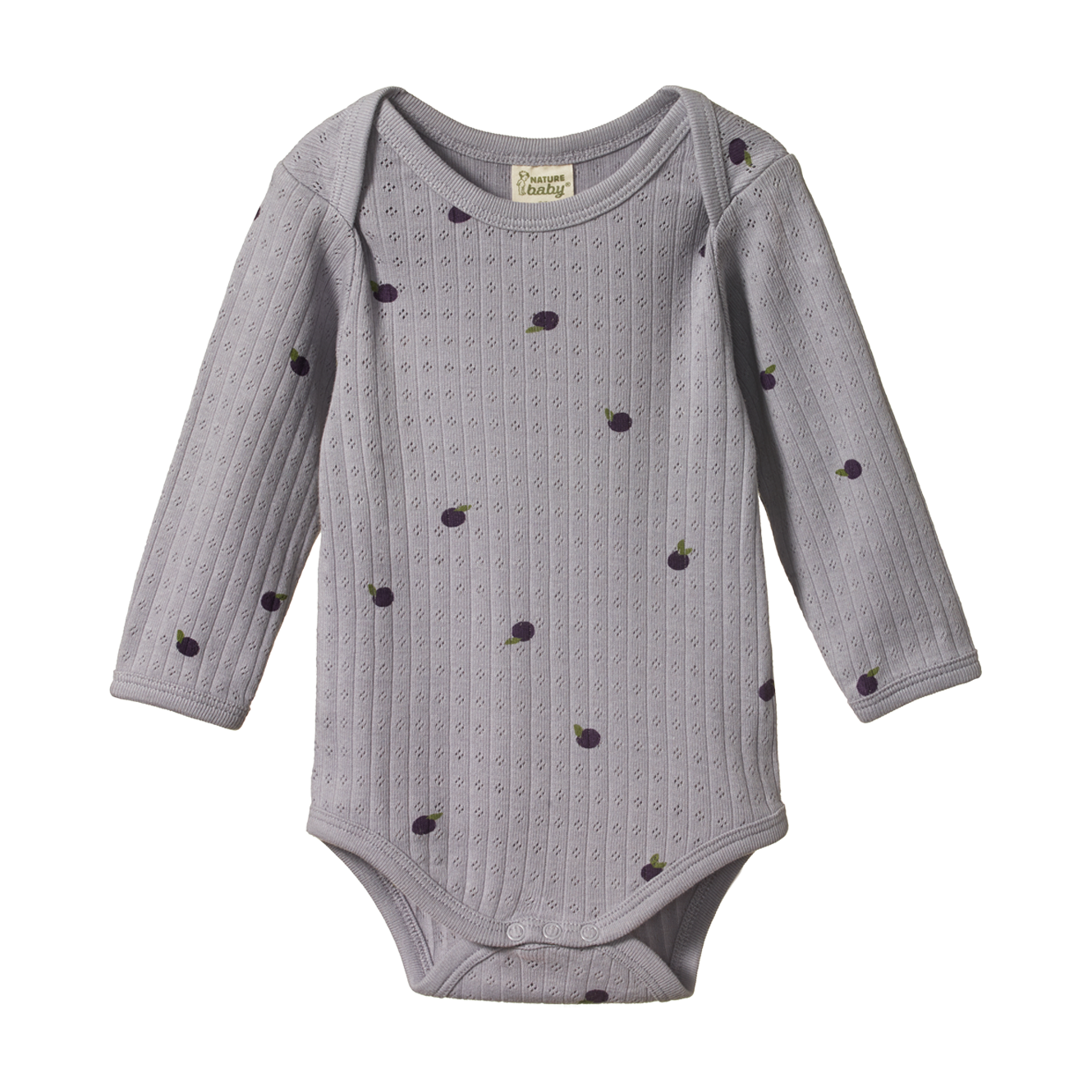 Nature Baby Long Sleeve Bodysuit Pointelle - Petite Plum Print
