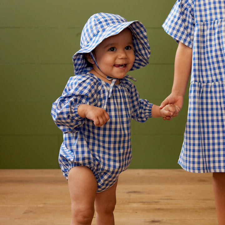 Nature Baby Meadow Bodysuit Gingham - Isle Blue Check