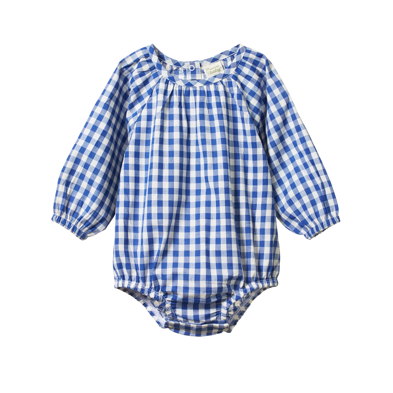 Nature Baby Meadow Bodysuit Gingham - Isle Blue Check