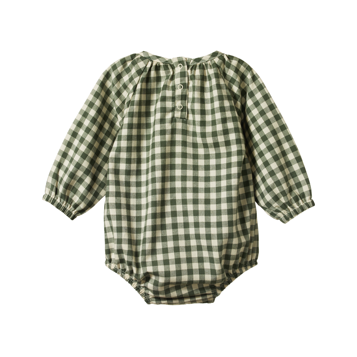 Nature Baby Meadow Bodysuit Gingham - Thyme Check