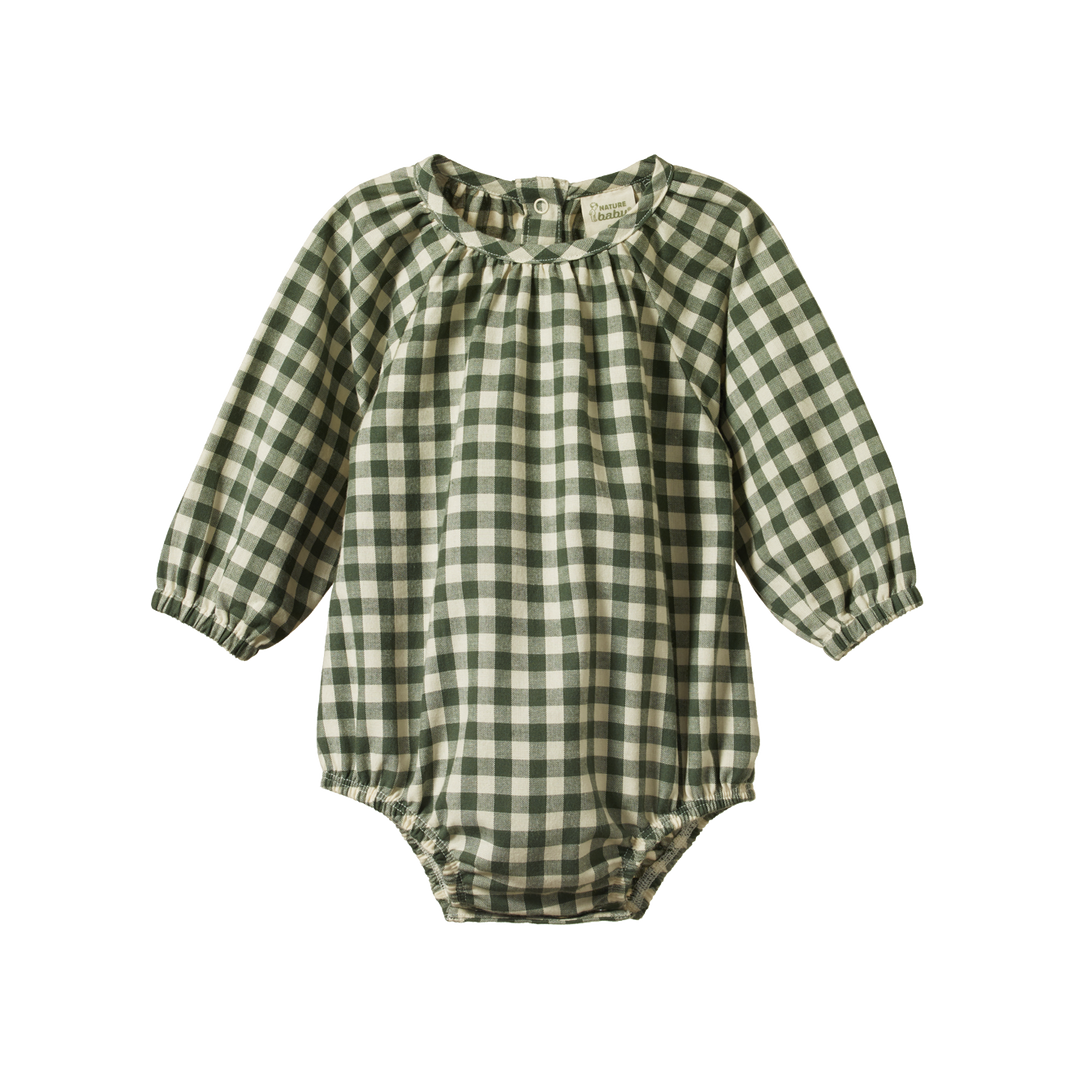 Nature Baby Meadow Bodysuit Gingham - Thyme Check