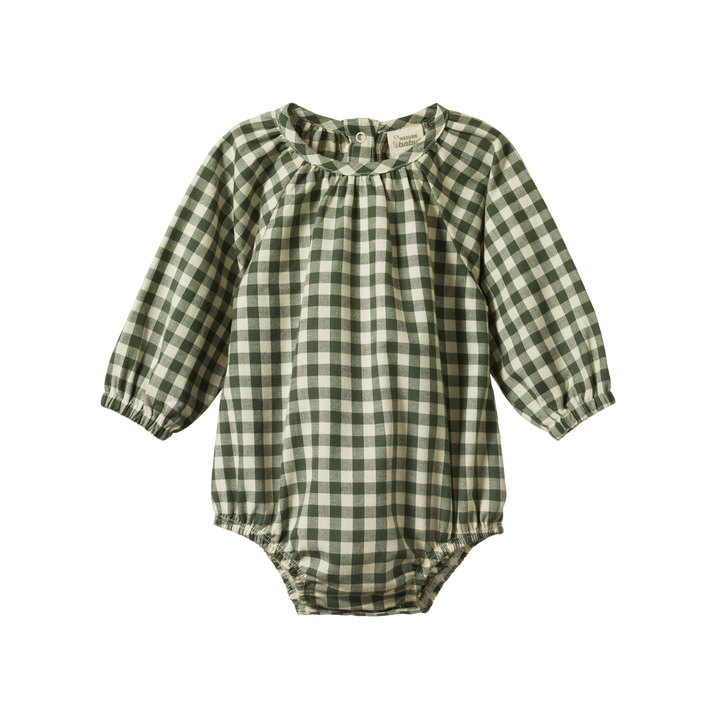 Nature Baby Meadow Bodysuit Gingham - Thyme Check