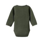Nature Baby Long Sleeve Henley Waffle Bodysuit - Thyme