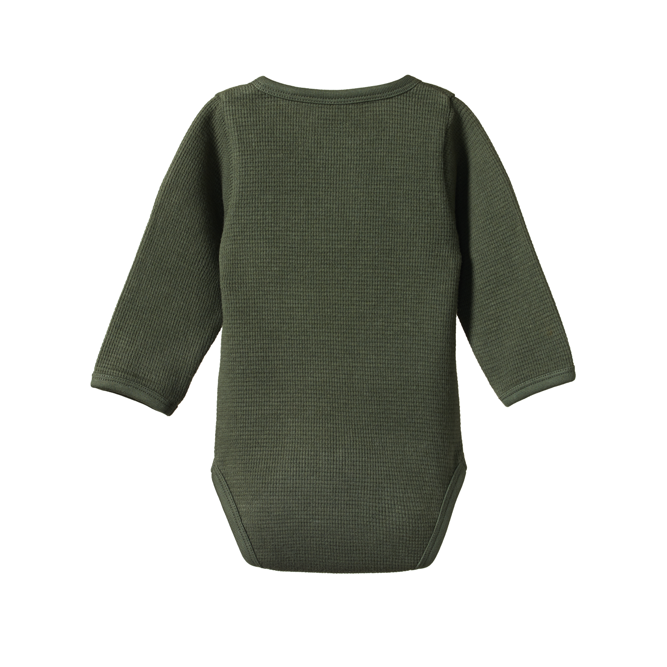 Nature Baby Long Sleeve Henley Waffle Bodysuit - Thyme