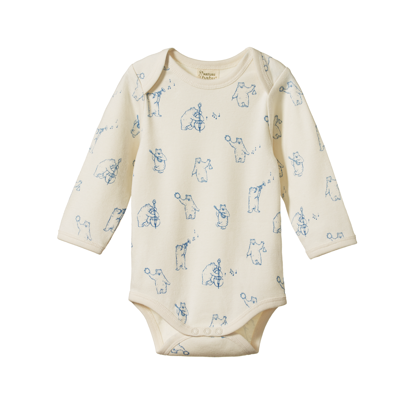 Nature Baby Long Sleeve Bodysuit - Bluegrass Bears Print