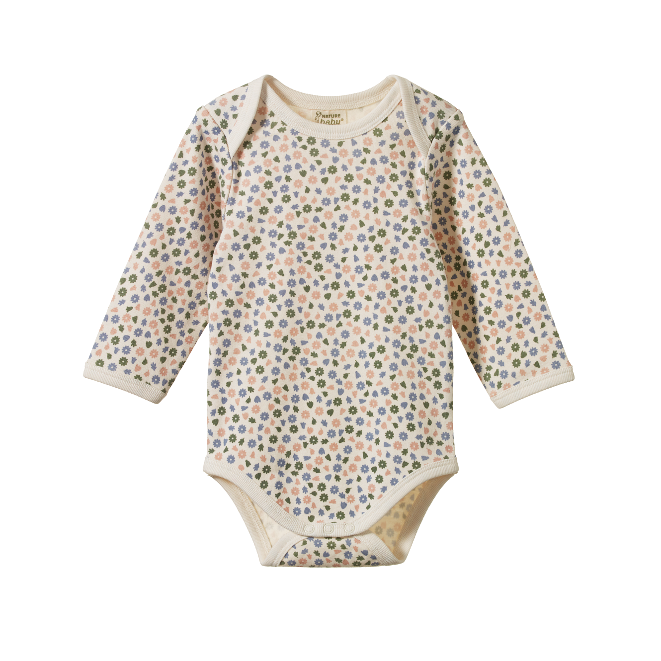 Nature Baby Long Sleeve Bodysuit - Chamomile Blooms Print