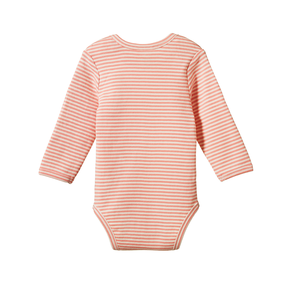 Nature Baby Long Sleeve Bodysuit - Peony Stripe