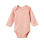 Nature Baby Long Sleeve Bodysuit - Peony Stripe