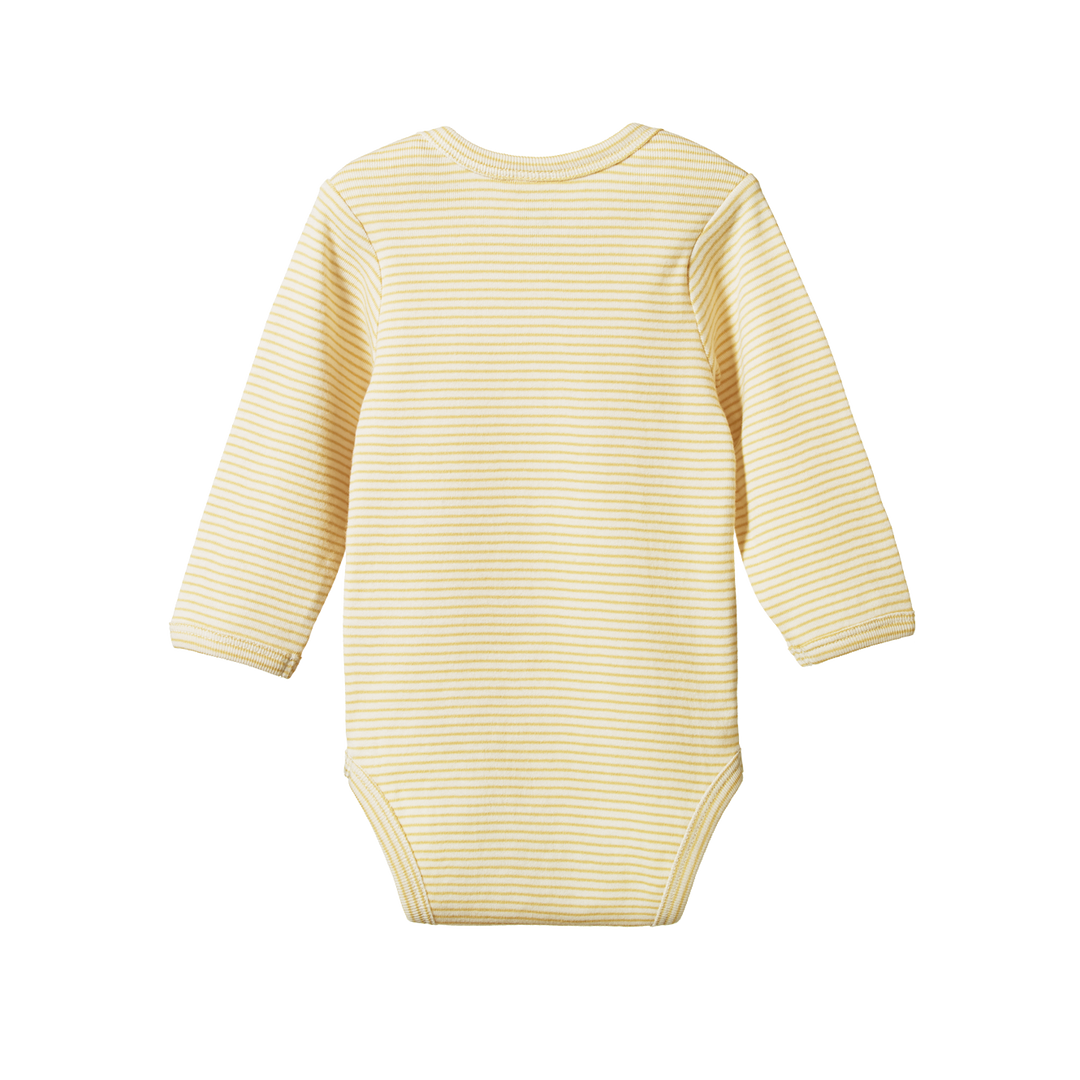 Nature Baby Long Sleeve Bodysuit - Sand Pinstripe