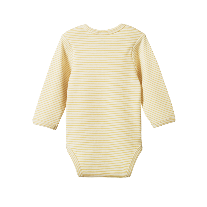 Nature Baby Long Sleeve Bodysuit - Sand Pinstripe