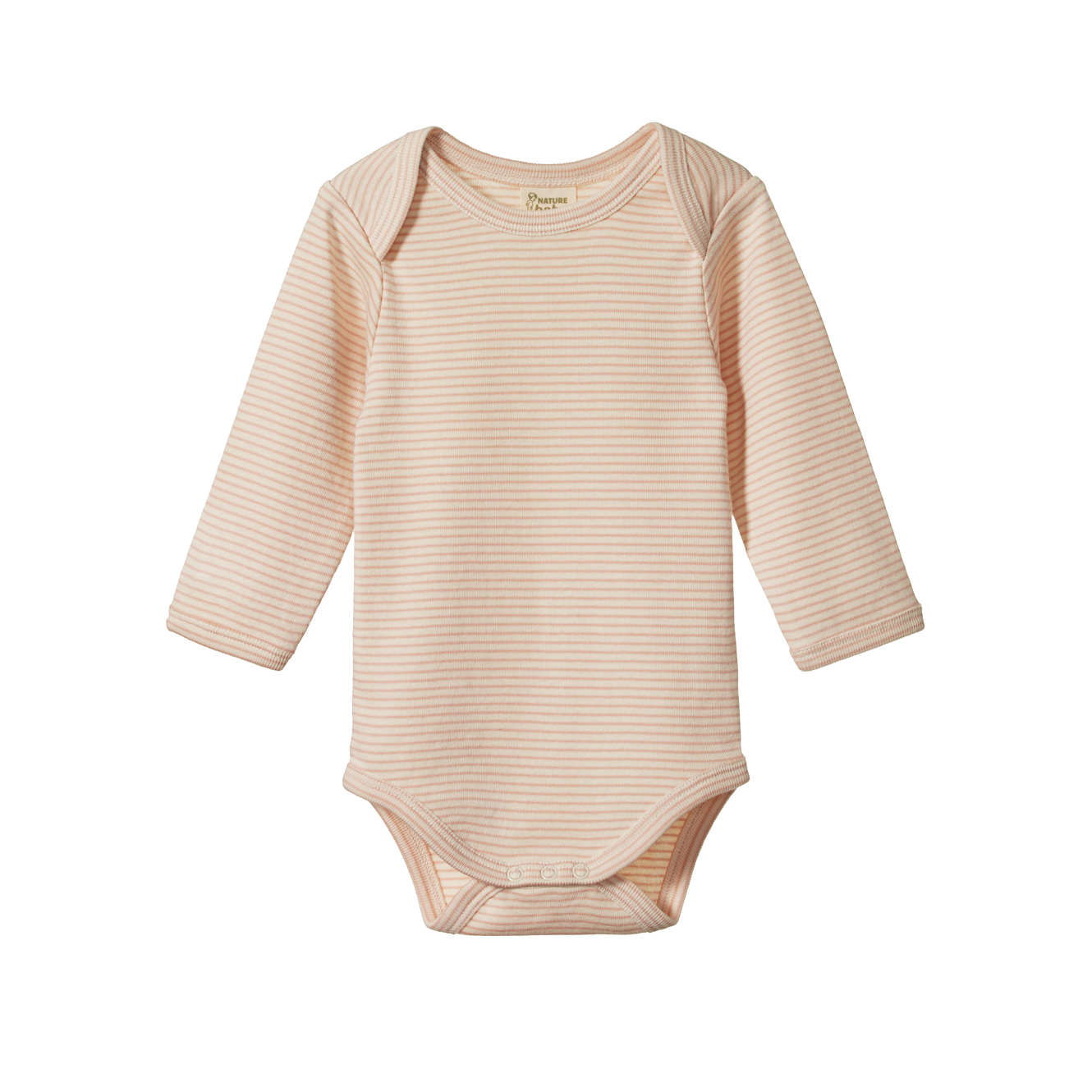 Nature Baby Long Sleeve Bodysuit - Rose Dust Pinstripe