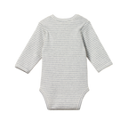 Long Sleeve Bodysuit - Grey Marl Stripe