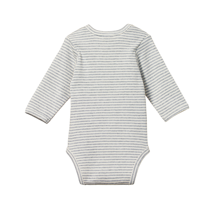 Nature Baby Long Sleeve Bodysuit - Grey Marl Stripe