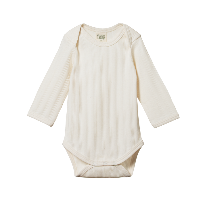 Nature Baby Long Sleeve Derby Bodysuit 2 Pack - Natural/Nettle